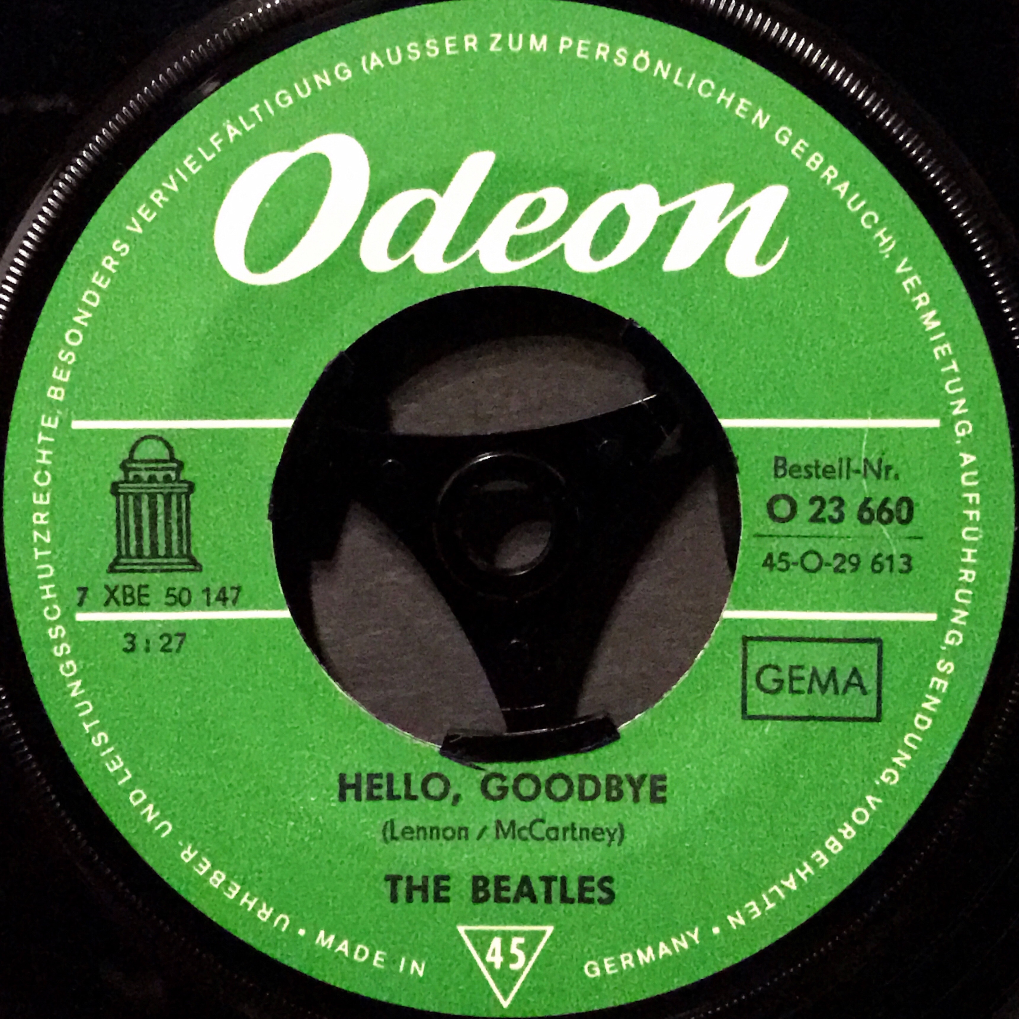 The Beatles Hello Goodbye 7インチレコード デンマーク Hello, Goodbye / The Beatles【デンマーク盤(モノラル)、フランス盤