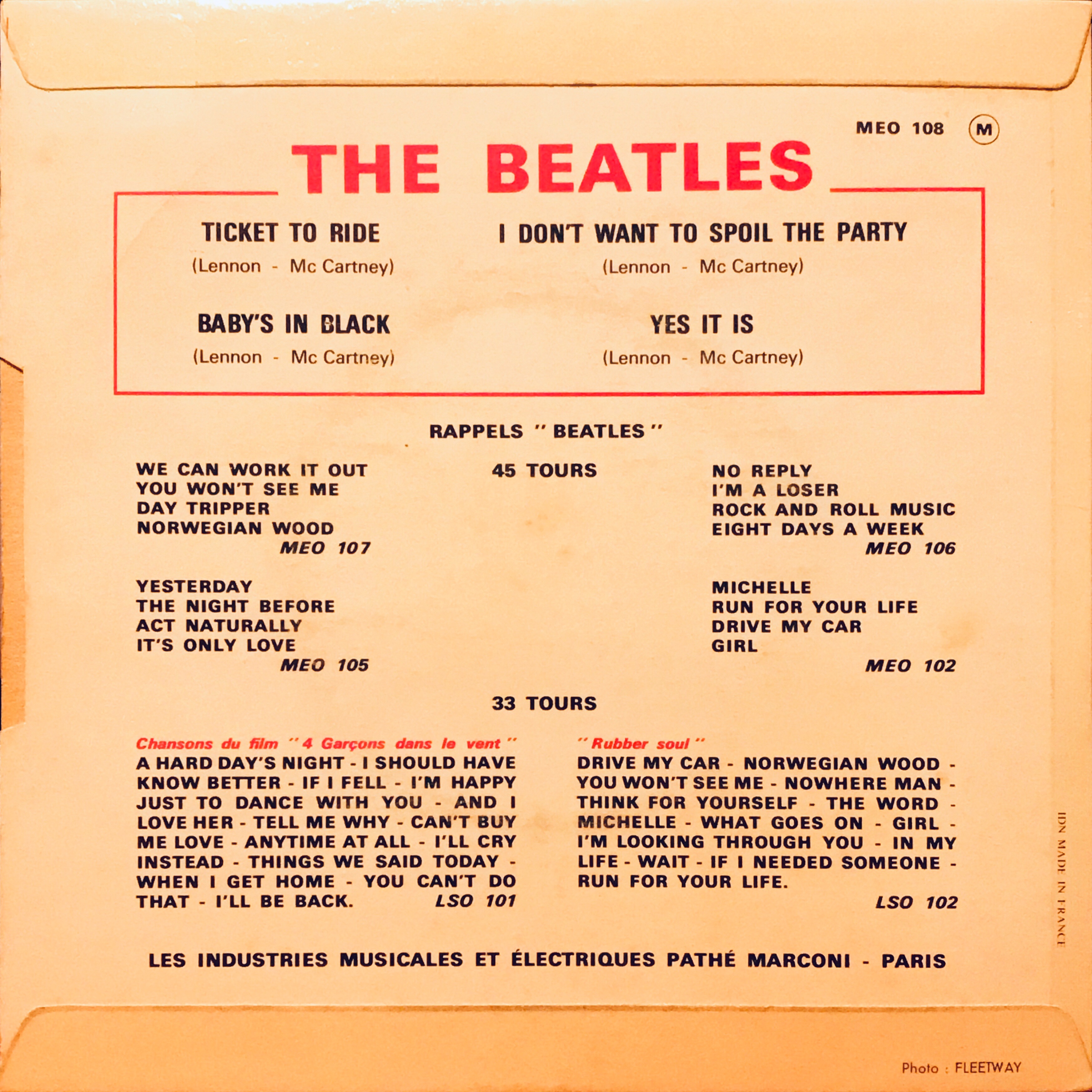 ◇◇THE BEATLES(ザ・ビートルズ)RUBBER SOUL monoB⁄Y英盤LP NORWAY盤