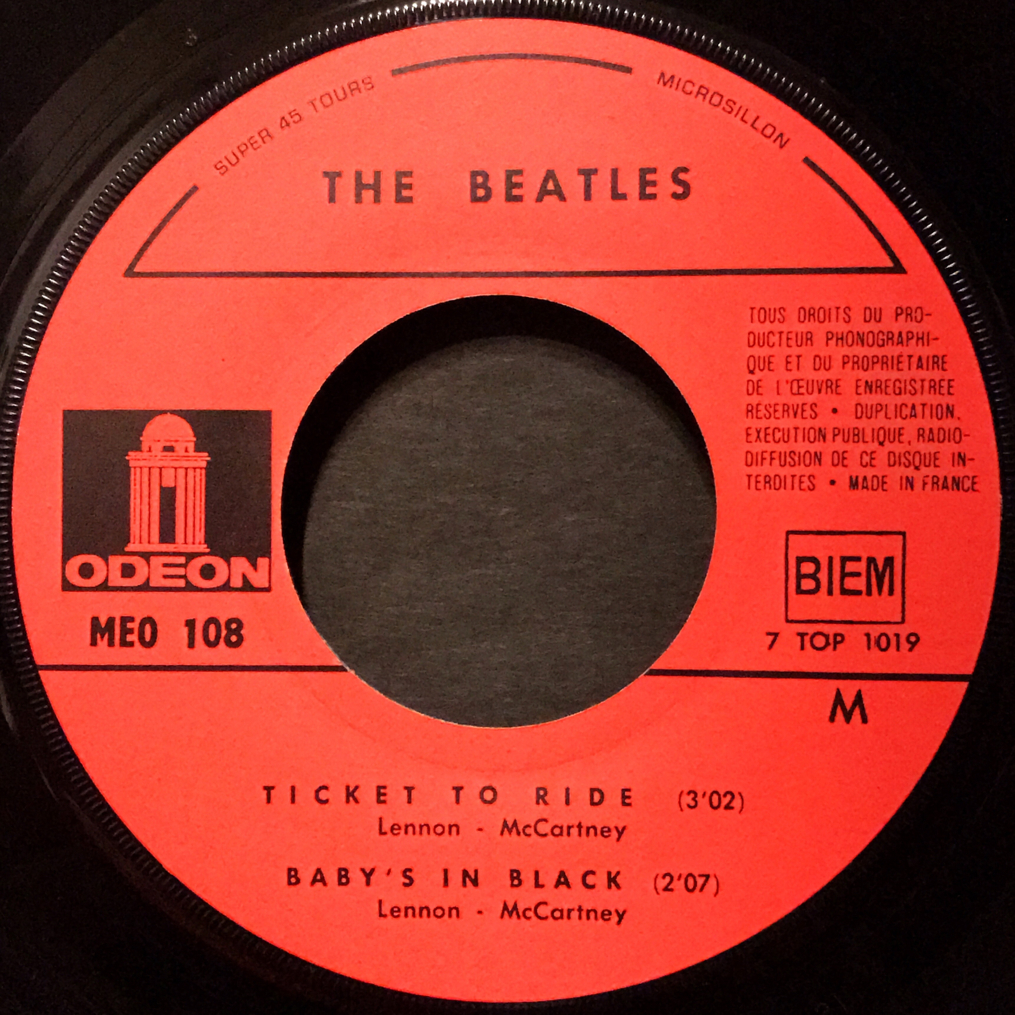 Ticket To Ride / The Beatles【フランス盤(モノラル)】 - レコード評議会