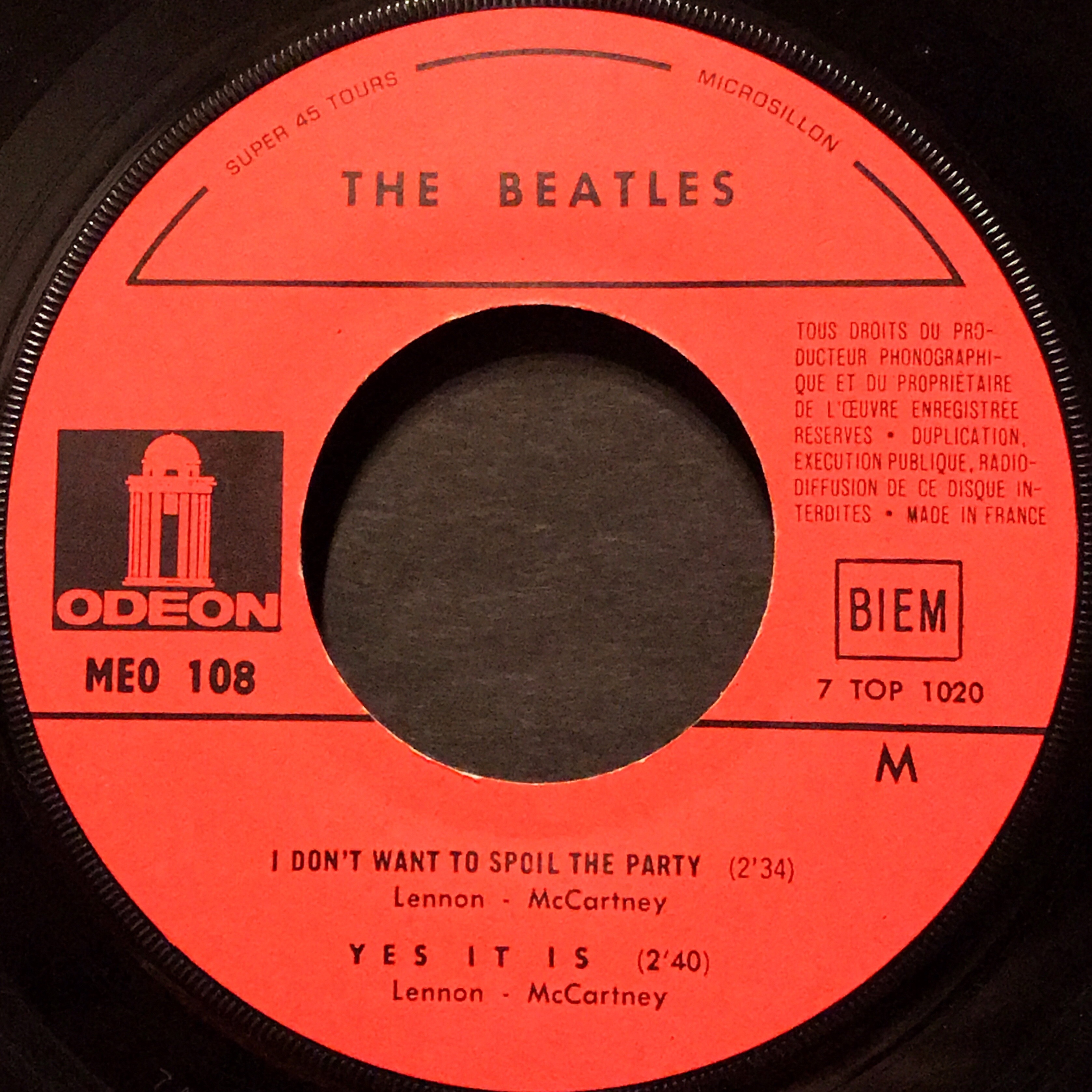 Ticket To Ride / The Beatles【フランス盤(モノラル)】 - レコード評議会