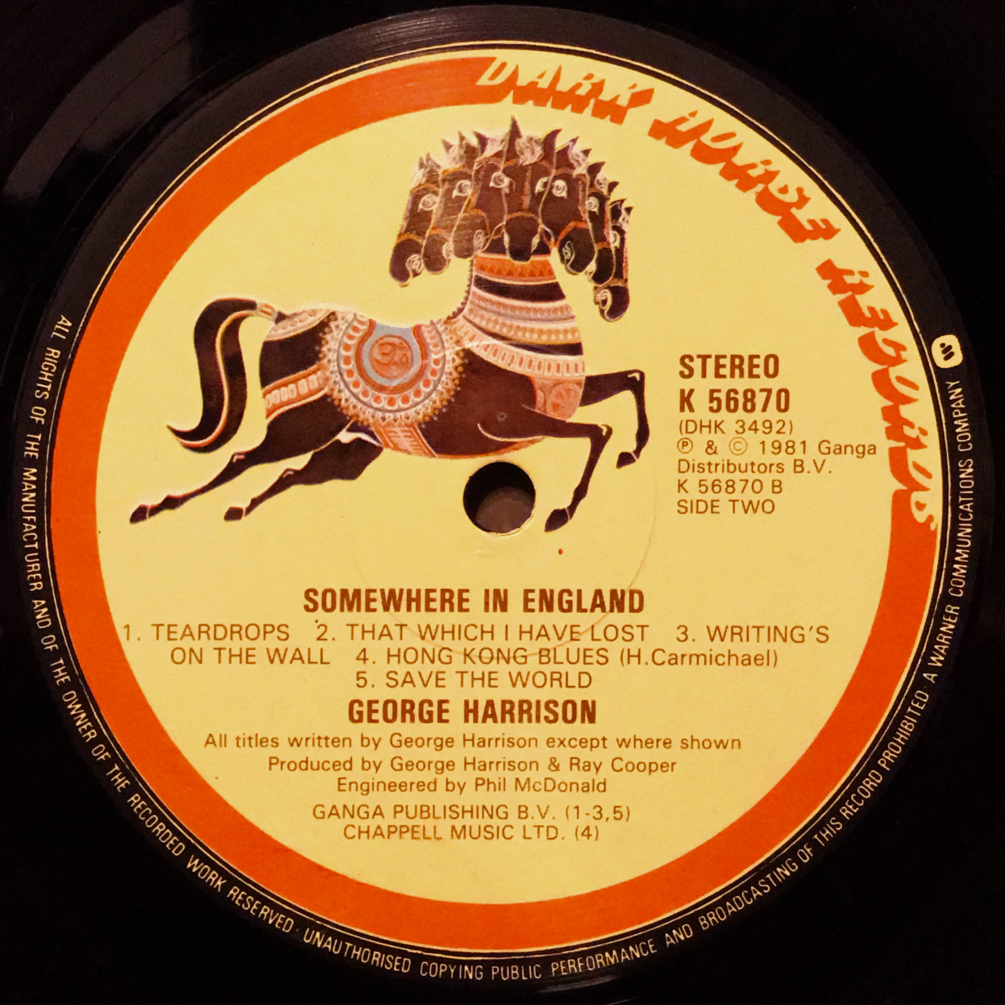 Somewhere In England / George Harrison【UK盤】 - レコード評議会