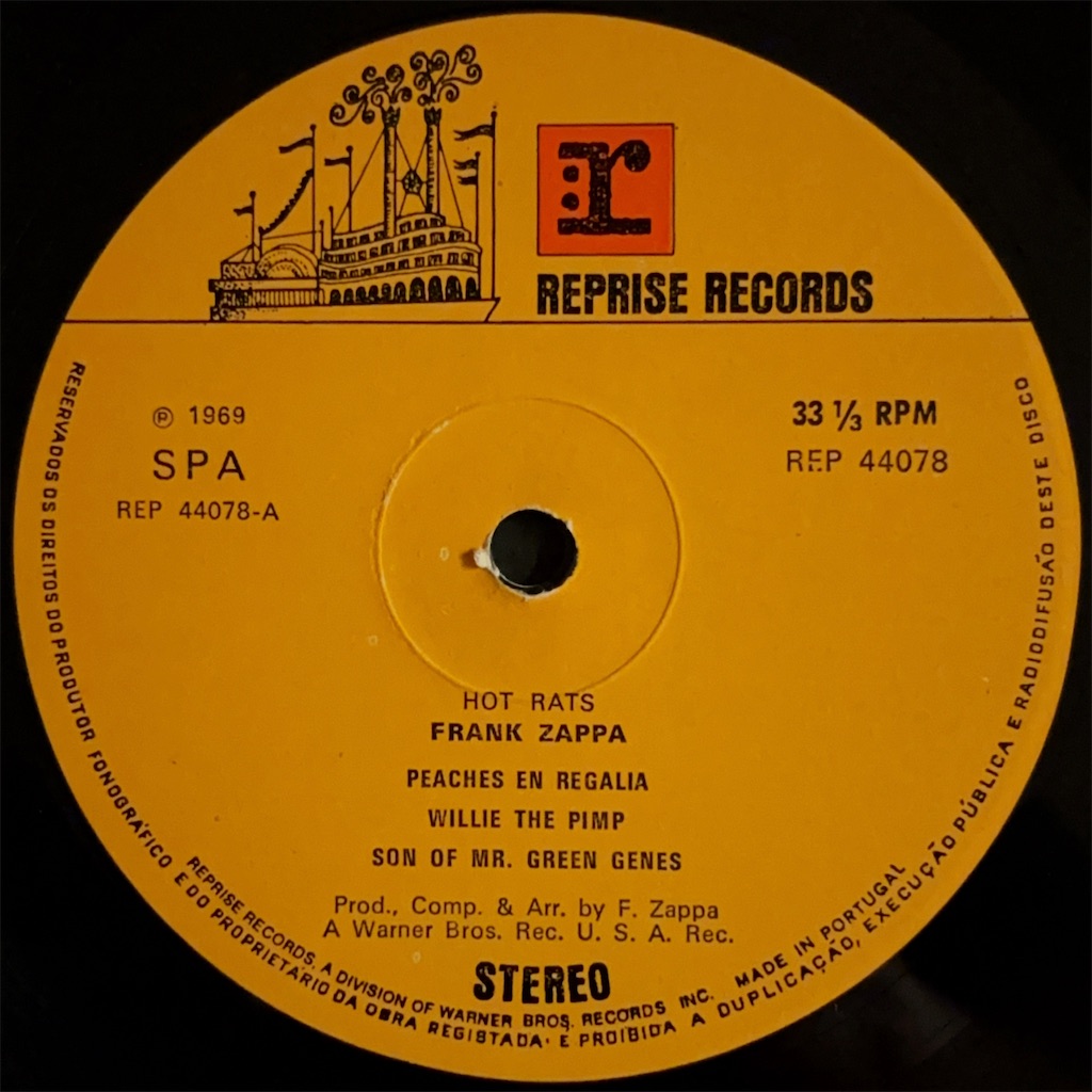 Hot Rats / Frank Zappa【US盤、UK盤、ポルトガル盤