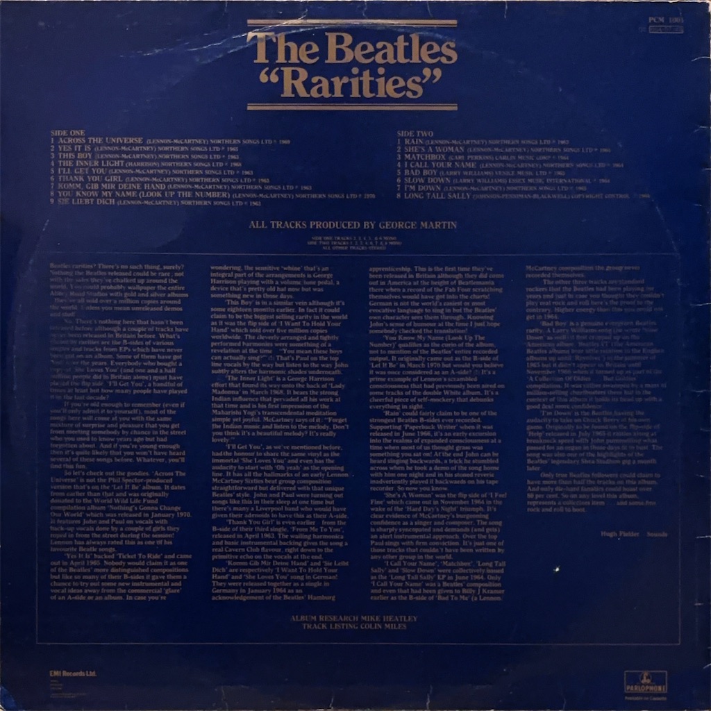 Rarities / The Beatles【UK盤】 - レコード評議会