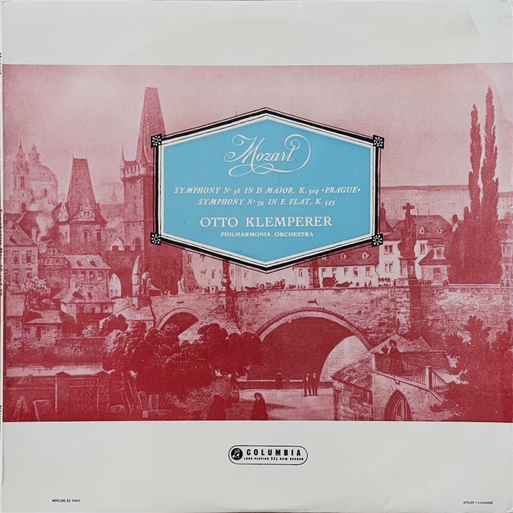 LP オットー・クレンペラー, フィル モーツァルト 交響曲 第38番 ニ長調, Kv504 プラハ /  C90916 COLUMBIA /00400 フィルハーモニア管弦楽団, モーツァルト, クレンペラー(オットー