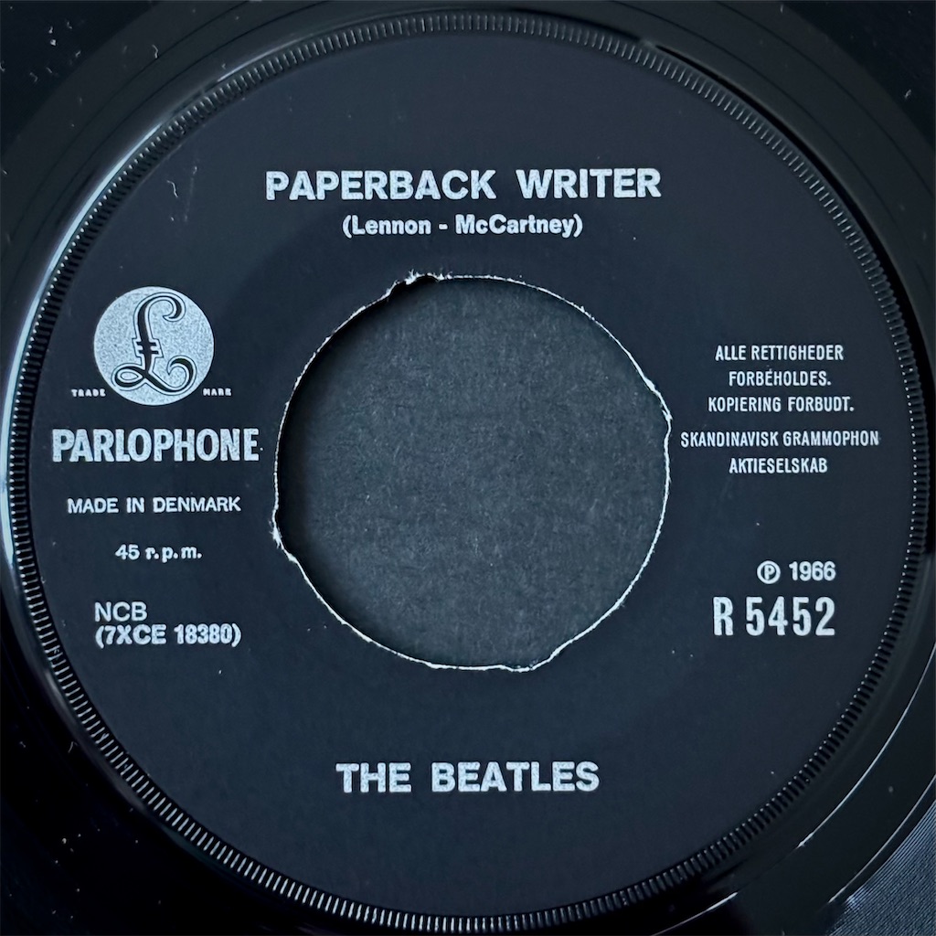Paperback Writer / The Beatles【US盤(モノラル)、デンマーク盤