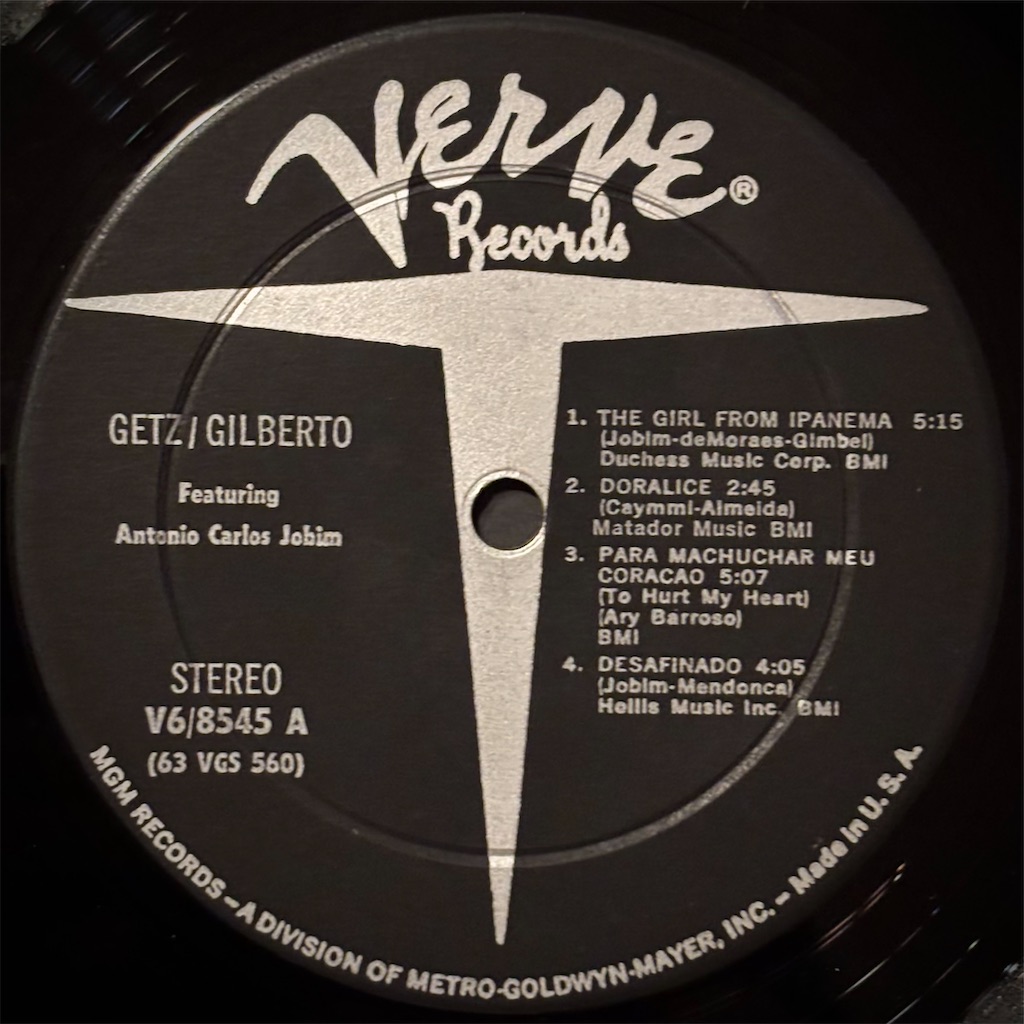 Getz / Gilberto / Stan Getz, Joao Gilberto【US盤(ステレオ