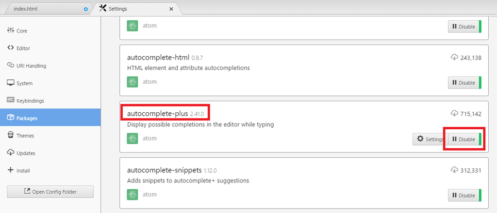 Atom使用方法 補完機能を無効にする プログラミング未経験者の学習日記