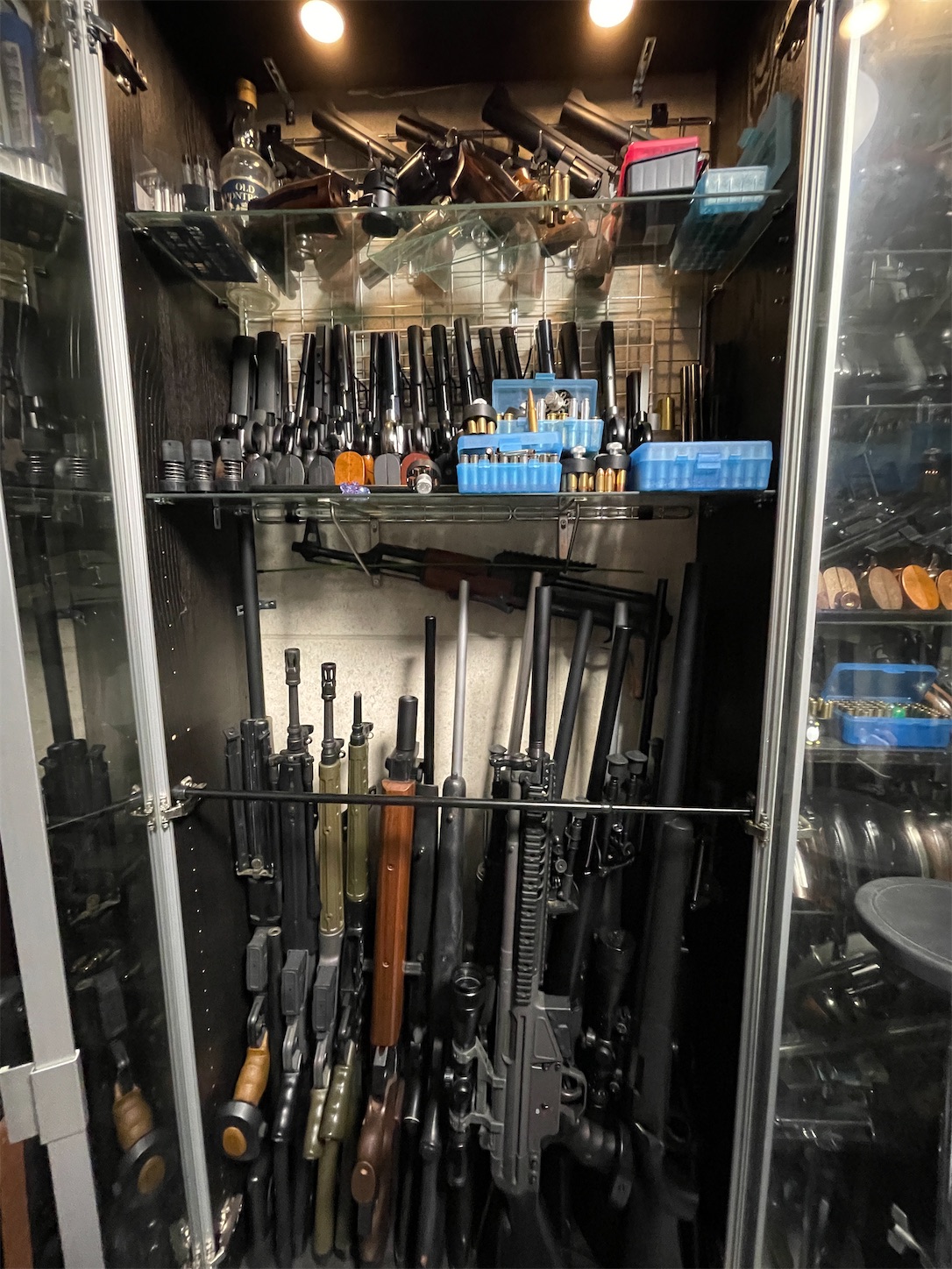猟銃保管庫、弾保管庫、ハードケース、クレー射撃用ベストセット