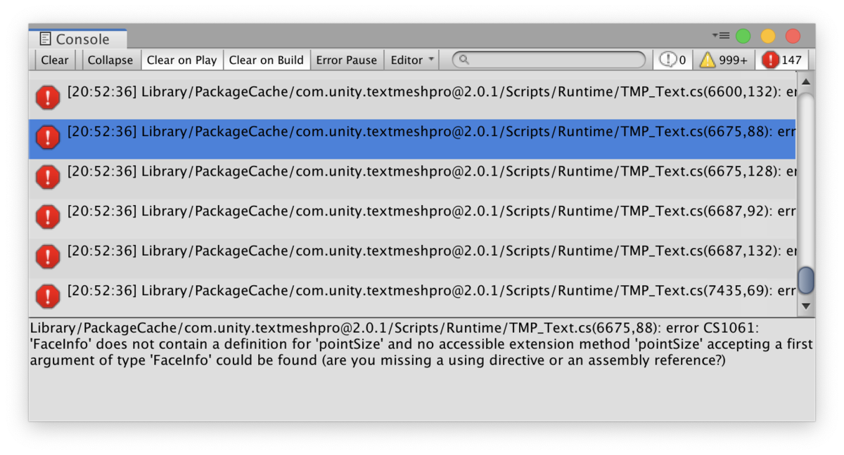 UnityアプデしたらTextMeshProがエラー吐いた - 元放送部員の雑記帳