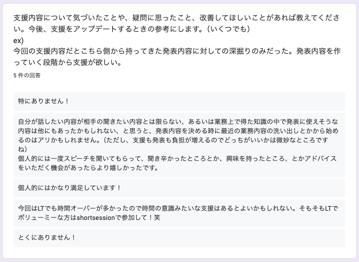 支援後アンケート③