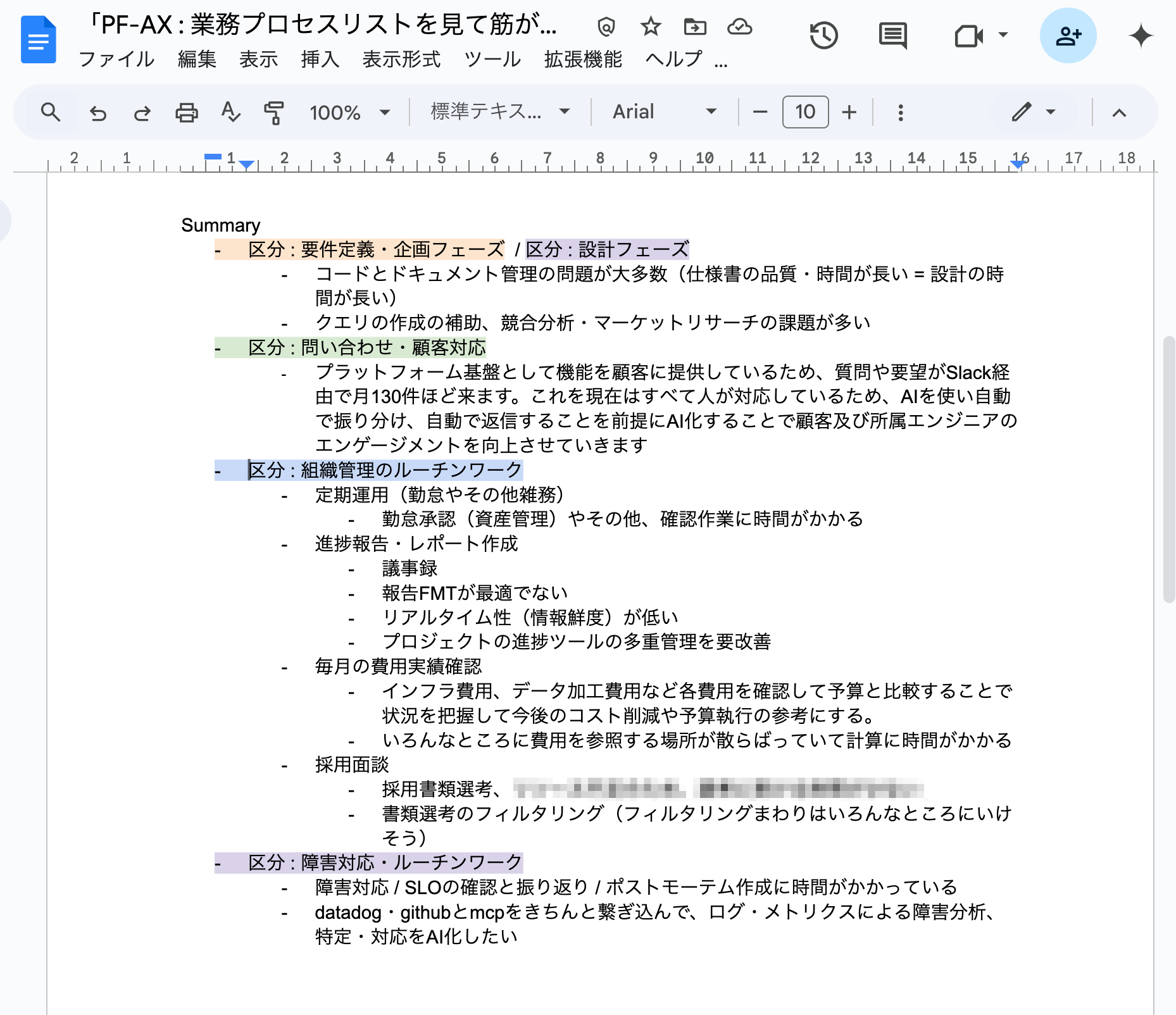 業務プロセスの課題