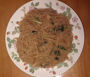 蟹と春雨の中華炒め