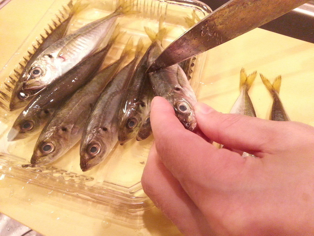簡単 豆アジの下処理 捌き方 料理は骨も食べれる唐揚げ 作り方 よちよちエクスプレス