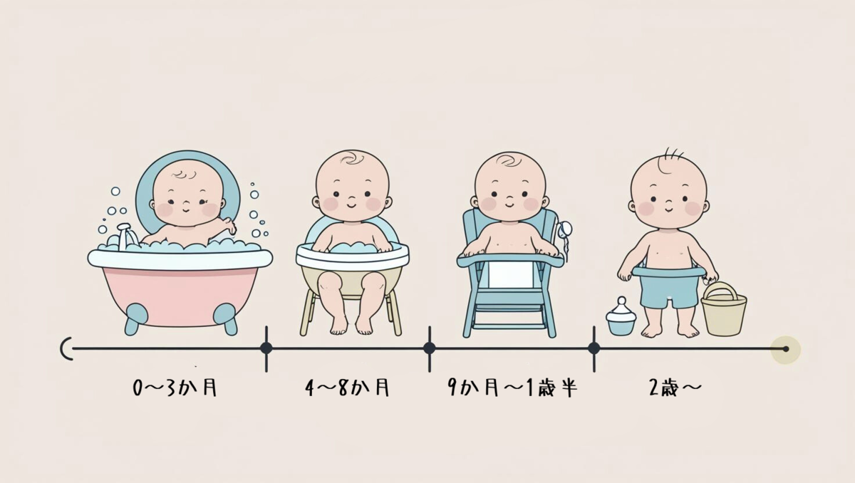 入浴時の月齢別の工夫