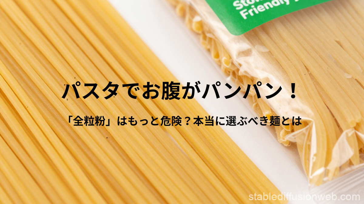 Close up of pasta noodles. Normal pasta looks slightly heavy/yellow. Gluten-Free pasta packaging (corn/rice based) is shown next to it with a "Stomach Friendly" checkmark.