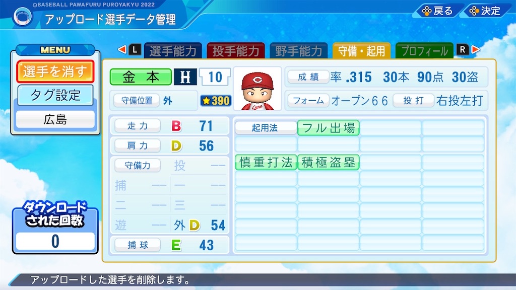 金本知憲（2000）【パワプロ2022再現選手】 - ほぼパワプロ部