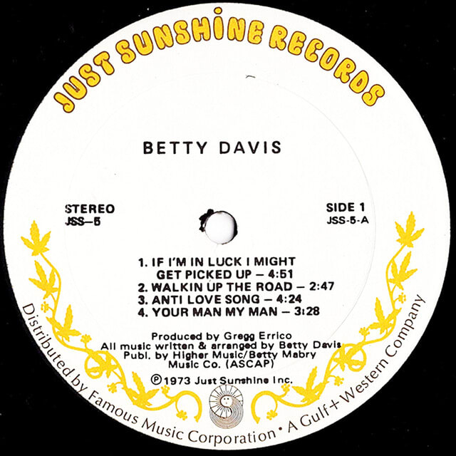 ◇ソウル（Soul）LP◇ベティ・デイヴィス「Betty Davis」Just Sunshine