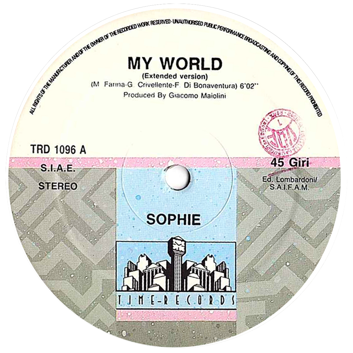 ◇アナログレコードで聴く今日の1曲◇Sophie（ソフィー）「My World