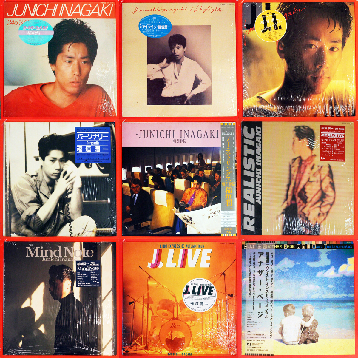店頭追加盤》LPレコード◇稲垣潤一「ノー・ストリングス」「Mind Note