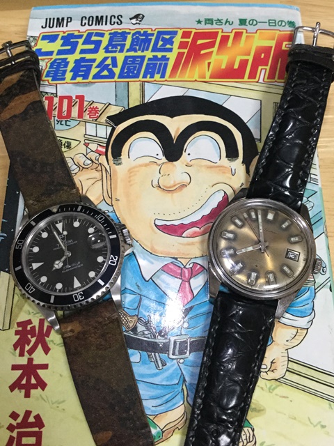 四角いスイカ（今日はセイコー・スポーツマン） - 古時計にワニ革着せて