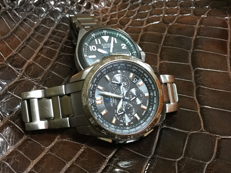 時の記念日（今日の時計はオシアナスOCW-T600） - 古時計にワニ革着せて