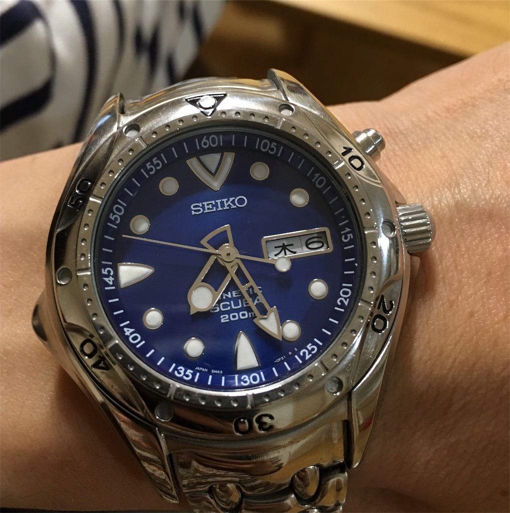 ぶろんDさま用】SEIKOセイコー スキューバピピン青文字盤5M43-0D70 