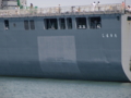 [海上自衛隊][しもきた]舷側には再塗装の跡が。