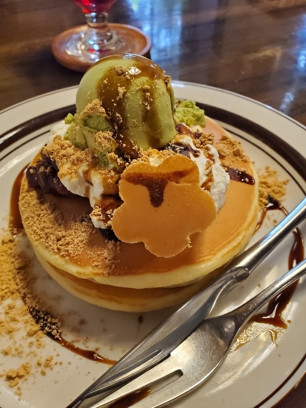 抹茶小豆ホットケーキ