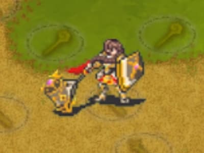 ヘビーアーマーの聖鎚闘士ミランダのドット絵