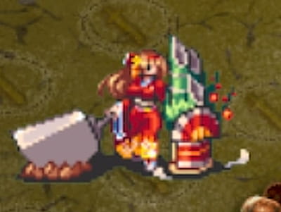 ギガントアーマーの年賀の祝盾レアンのドット絵