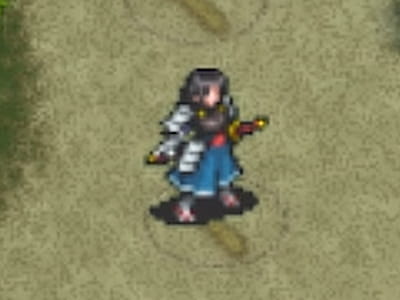 サムライの剣士アカネのドット絵