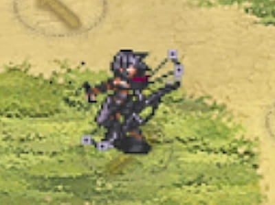 スナイパーの漆黒の射手リタのドット絵