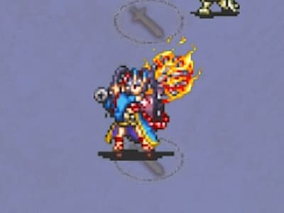 鬼の蒼角の鬼娘リンドウのドット絵