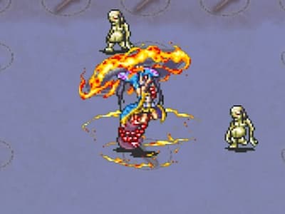 大鬼の蒼角の鬼娘リンドウのドット絵