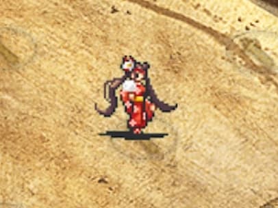 モンクの浴衣の見返り拳士マオの配置ドット絵