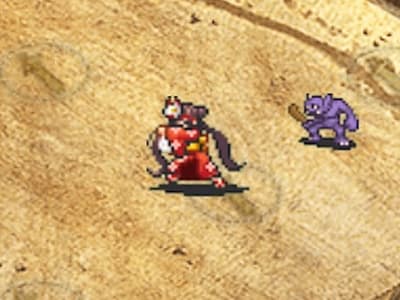モンクの浴衣の見返り拳士マオの配置ドット絵
