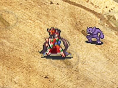 拳聖の浴衣の見返り拳士マオの配置ドット絵