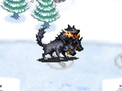 魔獣使いの湯上り魔物使いシュシュの魔獣ケルベロストークンの配置ドット絵
