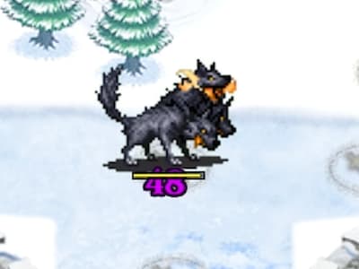 魔獣調教師の湯上り魔物使いシュシュの魔獣ケルベロストークンの配置ドット絵