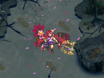 空神の茜色の女番長ホムラの配置中ドット絵
