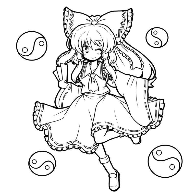 手描きイラスト 原画 モノクロ ペン画 オリジナル ミニ色紙 小