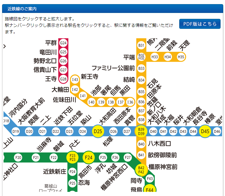 国内旅行系】 地図上は仲間はずれ感あり。 近鉄・田原本線 （奈良県