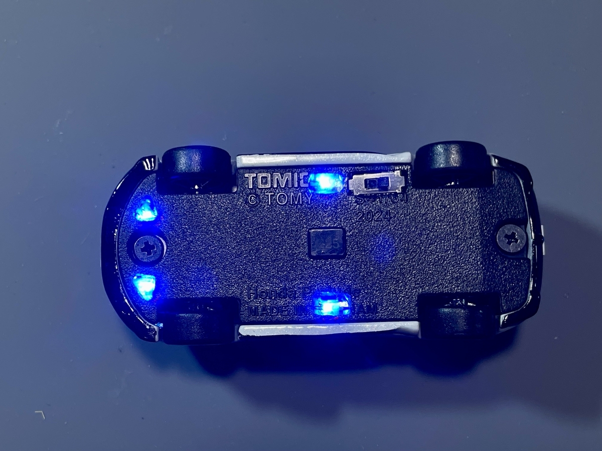 トミカ・LED改造】新型プレリュード ヘッドライト、アンダーネオン追加