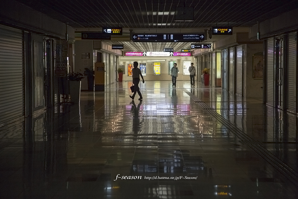 岡山市北区駅元町の風景写真 - The underground center of night