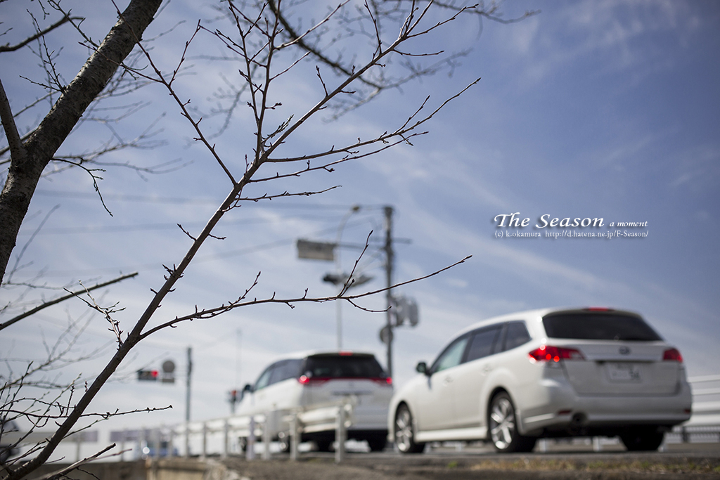 岡山市中区さくら住座の風景写真 - Signal car waiting