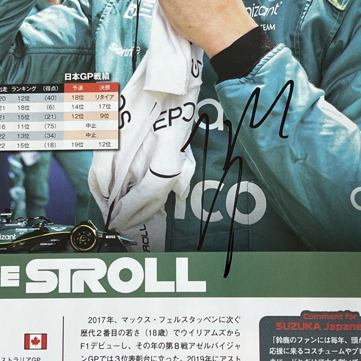 サイングッズ購入検討の参考に 直筆サイン ストロール編 - F1観戦記