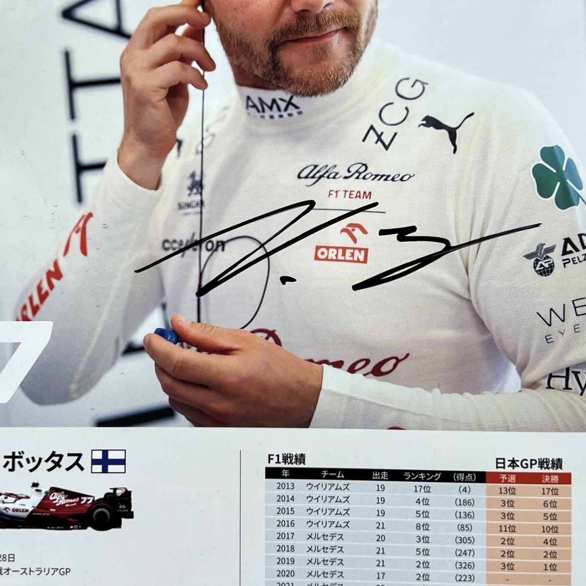 サイングッズ購入検討の参考に 直筆サイン ボッタス編 - F1観戦記 海外