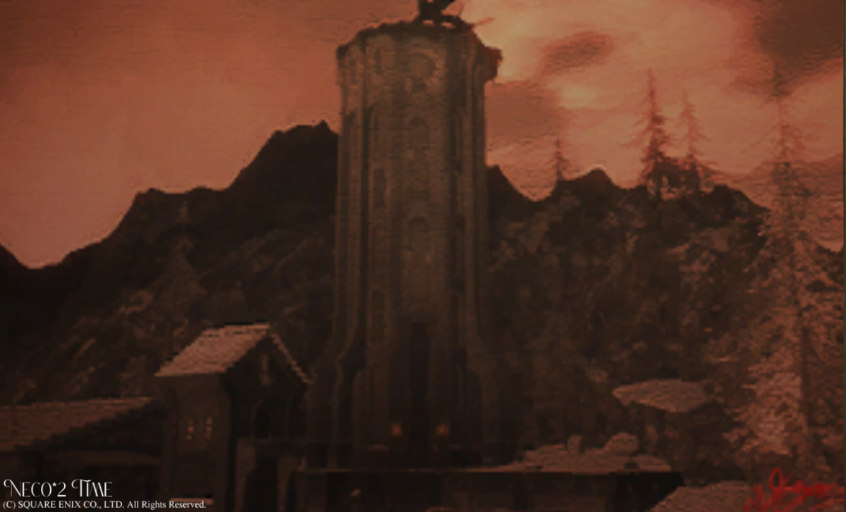 風景画3 風景画:不浄の三塔 FF14ハウジング - 絵画