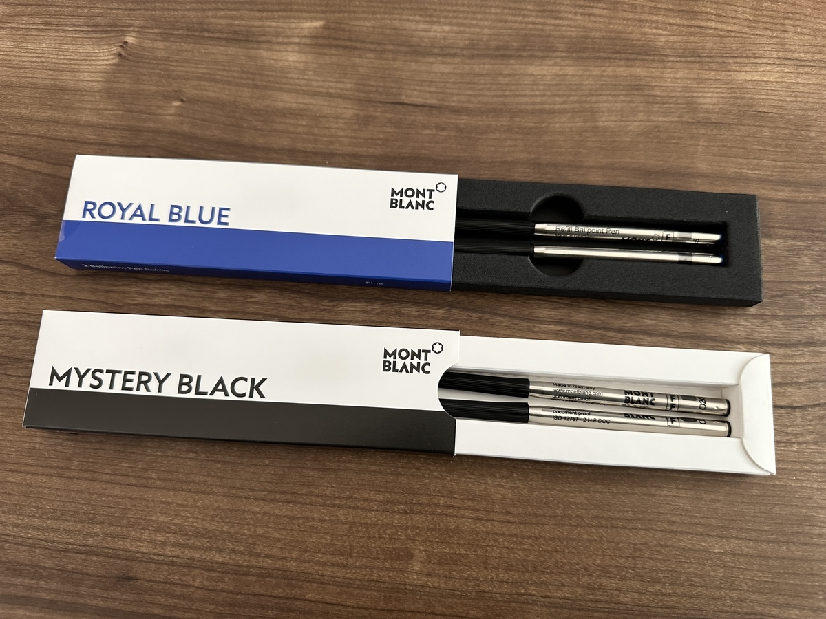 Mont Blanc ボールペン用替芯(リフィル)/ミステリーブラックF・ロイヤルブルーF