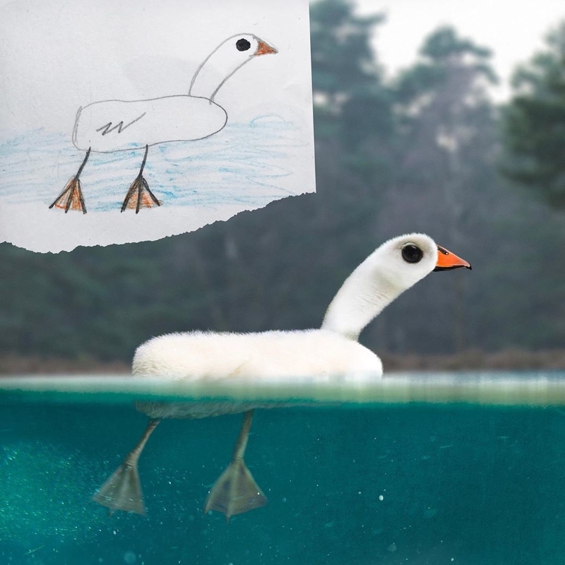 子供の描いた絵をフォトショップでリアルに再現してしまったお父さん New S World
